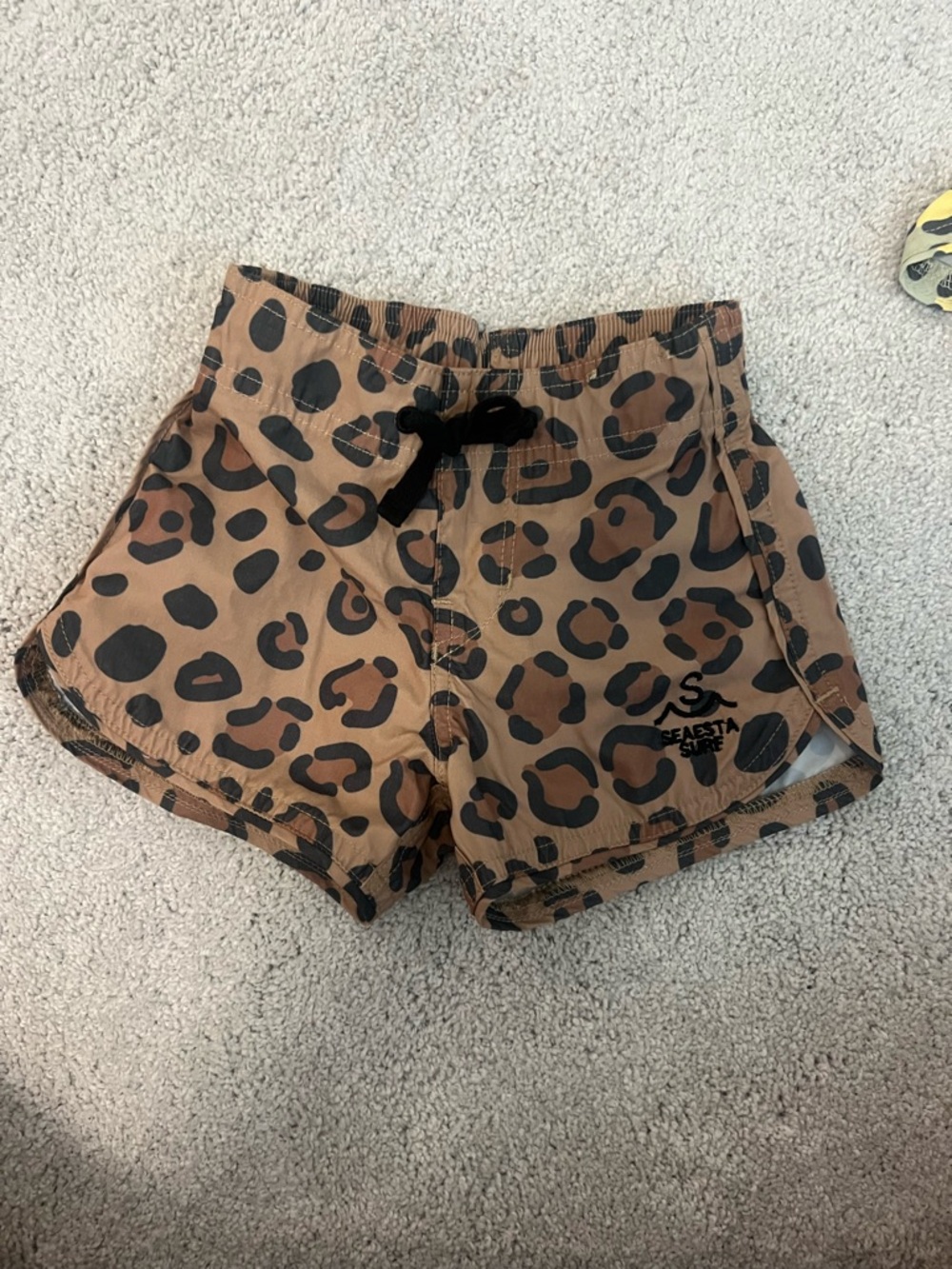Seaesta Surf Leopard Print Swim Shorts with Black Drawstring